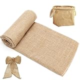 CEWROM Jute Stoff Tischläufer, Jutestoff Gewebe 100x160cm, Tischdeckenrolle Jutestoff zum Nähen Basteln, Decke Jute Rolle, Dekostoff Juteband für Haus Gartenarbeite, Parteien Accessoires, DIY Projekte