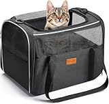 Morpilot Katzentransportbox für Katzen und Welpen bis 5kg, Katzenbox Hundetasche mit Sicherheit Reißverschlüsse, Transportbox Katze Hunde für Der Gang zum Tierarzt Auto Fugzeug