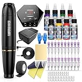 Wormhole Tattoo Maschine Set Tattoo Set Rotary Tattoo Maschine Tattoo Netzteil 8 Tattoo Tinte 20 Tattoo Nadeln Tattoo Stift Kit WTK179