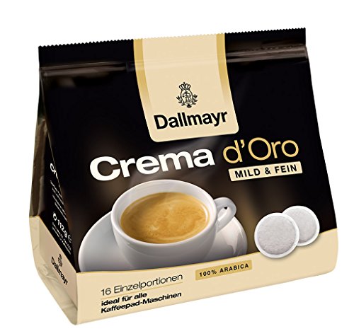 Dallmayr Kaffee Crema d'oro mild und fein Kaffeepads, 5er Pack (5 x 16 Pads)