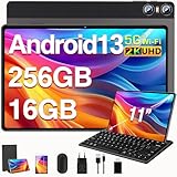 SEBBE Tablet 11 Zoll Android 13 Tablet 2K Bildschirm Tablet Octa-Core 2.0 GHz 16GB RAM + 256GB ROM + TF 1TB / 2000 * 1200 Pixel / 8 MP + 20 MP / 10,000 mAh / 5G WLAN, mit Tastatur und Maus Braun