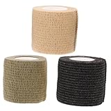 MILISTEN 3 Stück Klebeband Wunden elastisch Jagd Umreifung flexibel pädiprotect schutzzelt kompressoe kompressen uhrenarmbänder Sportschutzband Handgelenkbandagen für den Sport Vlies Green