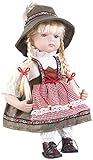 PEARL Sammlerpuppe: Sammler-Porzellan-Puppe Anna mit bayerischer Tracht, 34 cm (Trachtenpuppen Sammler, Porzellanpuppe, Mitbringsel)