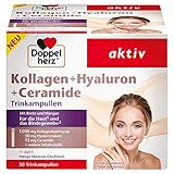 Doppelherz Kollagen + Hyaluron + Ceramide – Mit Biotin, Zink und Niacin als Beitrag für den Erhalt normaler Haut – 30 Trinkampullen , flüssig