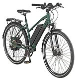 Prophete Entdecker E-Bike eT300 | Erwachsene Elektrofahrrad Damen/Herren/Unisex | Pedelec Trekking 28' mit Hinterradmotor | 10-Gang Kettenschaltung | Matt Grün / Olivgrün