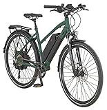 Prophete Entdecker E-Bike eT300 | Erwachsene Elektrofahrrad Damen/Herren/Unisex | Pedelec Trekking E-Bike 28' mit Hinterradmotor | 10-Gang Kettenschaltung | Matt Grün/Olivgrün