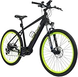Highphoria E-Bike Elektrofahrrad 27,5', 11 Gang Ebike Herren Damen E-Mountainbike mit Display, Austauschbarem 48V 10,5Ah 500Wh Akku, 250W Motor, 25 km/h, Reichweite 100 km (Schwarz-Grün)