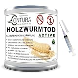 Contura Holzwurmtod 250ml. Set Holzschutz Holzwurm Ex Holzbock Holzwurmmittel Holzkäfer (250ml. + Spritze + Handschuhe)