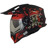 Broken Head Jack S. VX2 Rot Motocross-Helm - Motorrad-Helm Mit Visier & Sonnenblende - Enduro Cross-Helm - Größe L (59-60 cm)