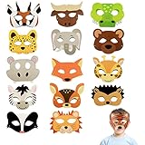 Abeillo 15 Stück Tiermasken für Kinder, Papier-tiermasken Waldtiere Tiermasken für Geburtstag Deko Kinder Erwachsene Cosplay Party Waldtier Thema Partyzubehör (Abmessungen wie abgebildet)