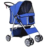 PawHut Hundewagen Hundebuggy Pet Hunde Buggy Stroller Jogger Anhänger Blau