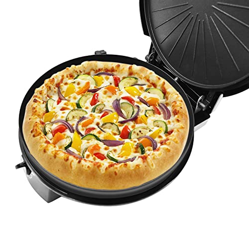 Pizza maker 1200W elektrischer Pizzaofen Schwarz Durchmesser 33cm Backofen Signallampe