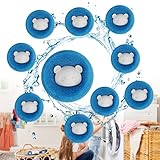 RUCUDIM Tierhaarentferner Waschmaschine Waschkugel, Haarfänger Waschmaschine Ball, Wiederverwendbarer Haustier Haarentferner für Entfernt Tierhaare Fusseln Flusen-Hundehaare (Blau), 10 Pieces