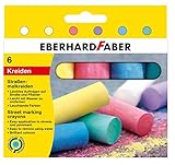 Eberhard Faber 526506 - Straßenmalkreiden in 6 leuchtenden Farben, im Kartonetui, für bunten Malspaß auf Asphalt, Straßen und Gehwegen