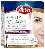 Abtei Beauty Kollagen Intensiv 5000 - für weniger sichtbare Falten - mit 5 g Kollagen-Peptiden, Hyaluronsäure, Zink und Vitamin C - zuckerfrei - 10 Trinkampullen