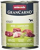 animonda Gran Carno adult Hundefutter, Nassfutter für erwachsene Hunde, Rind + Kaninchen mit Kräutern, 6 x 800 g