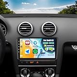 SIXWIN [4+64G] Android 13 Autoradio mit CarPlay/Android Auto/Mirror Link für Audi A3 2003-2013,9 Zoll HD Touchscreen Bildschirm Unterstützt WiFi GPS Bluetooth 5.0 FM/RDS 32EQ+Rückfahrkamera