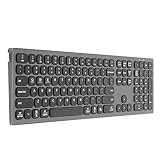 Sxhlseller Bluetooth-Tastatur mit Ziffernblock, 110 Tasten, Kabellose Tastatur in Voller Größe mit Rutschfesten Pads, Wiederaufladbare Dünne Bürotastatur für OS X Windows Android