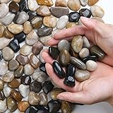 Hisredsun 0,95 kg Dekorative Steine, polierte Flusskiesel für Blumentopf, Garten und Aquarium Dekoration