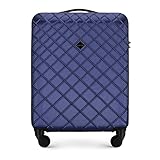 WITTCHEN Reisekoffer Handgepäck Kabinengepäck Rollkoffer Hartschale aus ABS mit 4 Spiner Rollen Zahlenschloss Teleskopgriff Classic line Größe M Dunkelblau