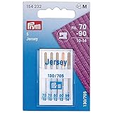 Prym 154232 Nähmaschinennadeln Jersey 70-90, 130/ 705, 5 Stück Nähmaschinennadel, Stahl, silber, 3,0 x 0,3 x 0,3 cm, Silberfarbig