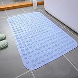Quadratische Badematte mit Saugnäpfen, rutschfeste Massage-Badezimmermatte, weiche, bequeme Badewannenmatte mit Abflusslöchern, maschinenwaschbar, Duschmatte, Badematte for Haustiere und Hunde for die