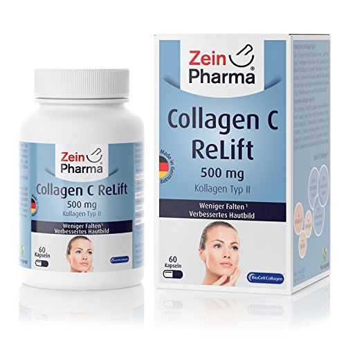 ZeinPharma Collagen C ReLift 500mg • 60 Kapseln (Monatspackung) • mit Hyaluronsäure, Chondroitin, Mangan, Biotin & Vitamin C