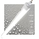 Proventa LED Feuchtraumleuchte 120cm IP65 36W 4320lm 4000K Weiß - durchverdrahtet verknüpfbar, Wannenleuchte, Werkstatt Deckenleuchte, Garagen, Kellerlampe, Leuchtstoffröhre LED, Balken, Komplett