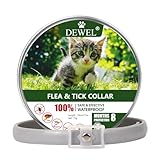 DEWEL 34.5cm Zecken Halsband für Katze, Floh Zecken Kragen Floh-und Zecken Prävention Halsbänder, Verstellbar Wasserdicht Katze Flohhalsband