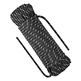 NorthPada 10 mm 30 Meter Seil Kletterseil Schiffsseil Ankerseil Bootsseil Abseilseil Schwimmseil Baumschaukelseil Statisches Schwarz