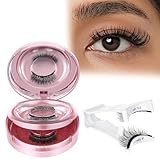 Qianyu 2 Paar Wiederverwendbares Magnetische Wimpern 3D Magnetische Wimpern Natürlicher Look mit Applikator Wasserdicht kein Kleber nötig Wimpern-magnetisch Für Tägliches Make-up Dating Hochzeit Party
