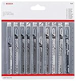 Bosch Professional 10tlg. Stichsägenblätter Set Clean (für Holz & Laminat, Zubehör für Stichsägen mit T-Schaft Aufnahme)