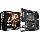 GIGABYTE A520I AC Motherboard - Unterstützt AMD Ryzen 5000 Series AM4 CPUs, 6 Phasen Digital VRM, bis zu 5300MHz DDR4 (OC), 1xPCIe 3.0 M.2, WIFI, GbE LAN, USB 3.2 Gen1