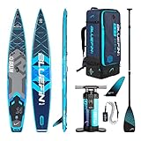 Bluefin SUP Nitro 14' aufpumpbares Stand-up-Paddleboard | SUP-Kit mit Carbonpaddel| Stand-up-Paddleboard| SUP Race | Inklusive Zubehör | Tragbar & Reisefreundlich, Nitro 14' Oceaan, Ocean