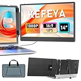 KEFEYA Laptop-Bildschirmverlängerung, 35,6 cm (14 Zoll), tragbarer Monitor für Laptop 13-17,3 Zoll, 1080P FHD IPS Laptop-Monitorverlängerung für Laptop mit USB-C/HDMI-Anschluss, Plug-and-Play für