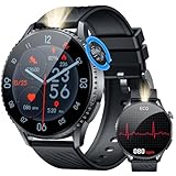 Smartwatch Herren mit Bluetooth Telefonfunktion Fitnessuhr: 1.56 'AMOLED Smart Watch EKG+HRV Sportuhr mit 24H Herzfrequenz Blutdruck Fitness Tracker IP67 Wasserdichte Uhren Kompatibel Android iOS
