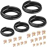 mxuteuk 25pcs 3.3Ft 5-Größe Kraftstoffleitung Schlauch-Kit - 3/8'1/2'5/16'1/4'3/16'ID NBR Gummi Kraftstoffschlauch mit Schlauchklemmen für kleine Motoren Automotive Ersatz Kraftstoffschläuche
