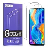 Votvloay 2 Stück Panzer Schutz Glas für Huawei P30 Lite 6.15' 9H Härte Schutzfolie,Anti-Kratzen,Ultra-Klar Displayschutzfolie,Full Screen Schutzglas Ultrabeständig Bläschenfrei für HuaweiP30Lite,Clear