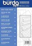 Burda Style Seidenpapier mit Zentimeterraster | Halbtransparent | 5 Blätter 140 x 110 cm - Blau, Einheitsgröße