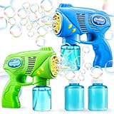 JOYIN 2 Seifenblasenpistole mit 2 Seifenblasen Nachfüll-Lösung (284 ml Total) für Kinder, Seifenblasenmaschine für Seifenblasen Party Favors, Sommer Spielzeug, Outdoor-Aktivität, Geburtstagsgeschenk