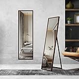 Standspiegel,150x40cm Groß Ganzkörperspiegel Spiegel Stehend HD Groß mit Braunem Rahmen für Wohnzimmer oder Ankleidezimmer