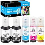LeciRoba geeignet für 103 102 101 Multipack Verwendung mit ET-2710 ET-2711 ET-2712 ET-2714 ET-2715 ET-2720 ET-2721 ET-2726 ET-2810 ET-2815 ET-2820 ET-2821 ET-2825 ET-2826 ET-4700 ET-4800 (5 PK)