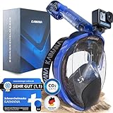 KAIMANA® Schnorchelmaske für Erwachsene L/XL inkl. Tragetasche - geprüfte CO₂ Sicherheit - Tauchermaske Erwachsene - Vollgesichtsmaske Tauchmaske