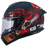 Broken Head Broken Resolution Red Motorradhelm - Integralhelm Schwarz-Rot (M (57-58 cm))
