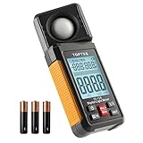 TopTes TS-710 Luxmeter mit 180º drehbarem Sensor, 0-200.000 Lux Lichtmessgerät mit Großes Backlit LCD, Messlicht für Zuhause, Zimmerpflanzen, Büro-Lernbereich - Inklusive Batterie