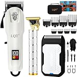 LQT Haarschneidemaschine und Trimmer Set für Männer, kabellos, professioneller Haar- & Bartschneider mit verstellbarem Hebel und großer Akkukapazität, Elektrorasierer für Männer, ideal für
