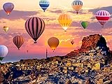 Vicloon Puzzle 1000 Teile, Erwachsenenpuzzle Weihnachten mit Heißluftballon Poster, Muttertagsgeschenk, Farbenfrohes Puzzle Damen, Herren, Kinder ab 14 Jahren - 70x50cm