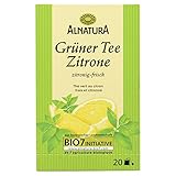 Alnatura Bio Grüner Tee Zitrone, 20 Beutel, 40g