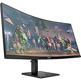 HP OMEN 34c Gaming Monitor - 34 Zoll Bildschirm, WQHD Display, 165Hz, AMD FreeSync Premium, 1 ms Reaktionszeit, 2x HDMI 2.0, Display Port 1.4, Audioausgang, curved, schwarz