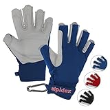 ALPIDEX Klettersteig Handschuhe Unisex Echtleder Kletterhandschuhe Half Finger Gloves Via Ferrata, Größe:L, Farbe:Wild Blue